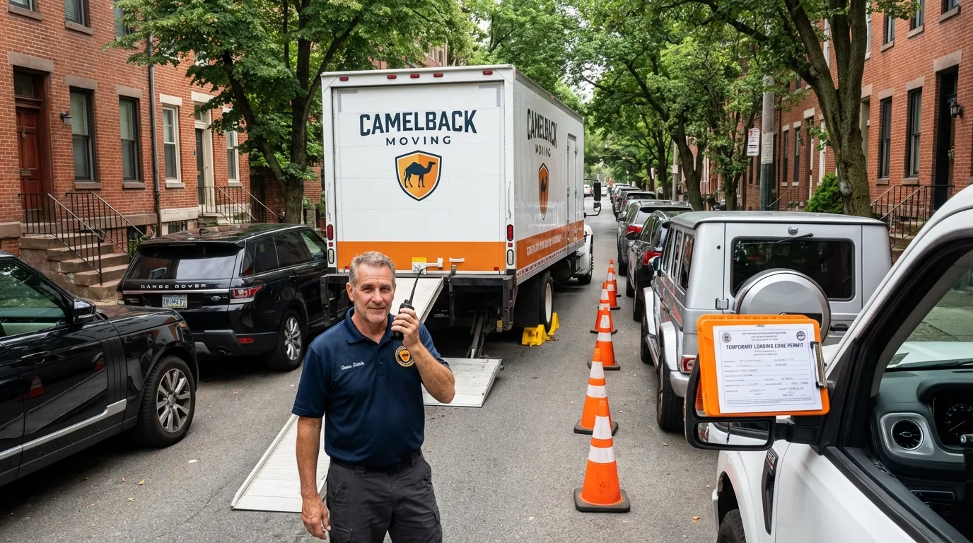City street loading permit setup in Old Westbury, NY