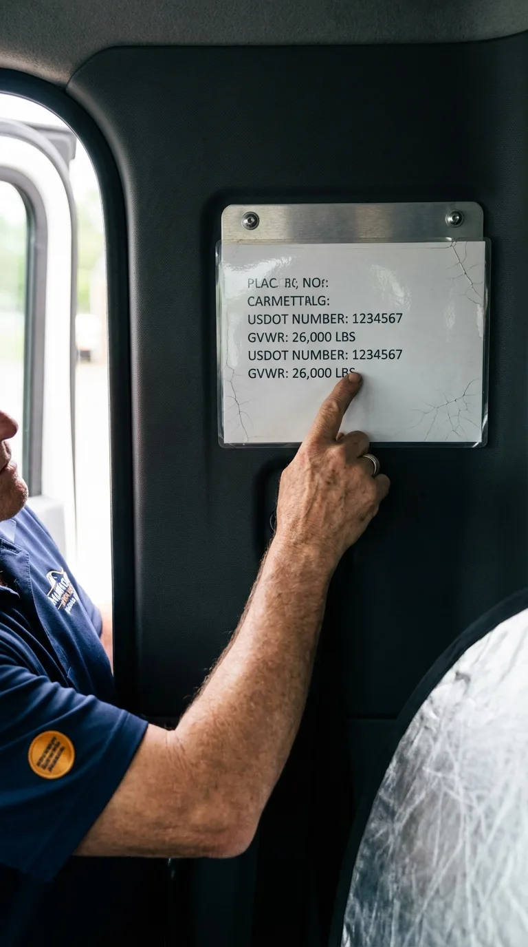 USDOT licensing placard verification in Old Westbury
